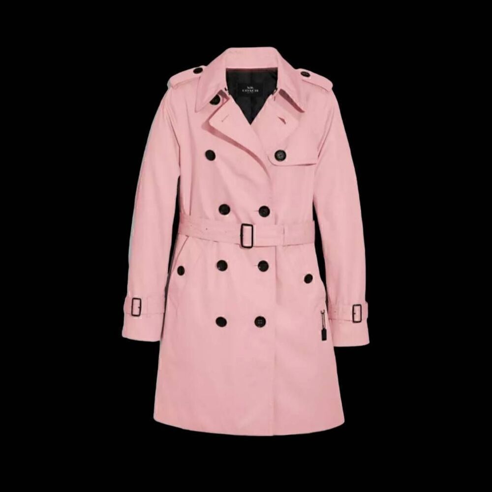 Coach Pink Trench Jacket Womens SZ XXS Coat